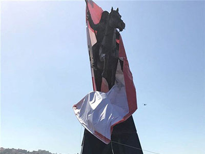 estatua del prócer Majid Arsalan Presidente libanés reafirma distanciamiento de conflictos regionales